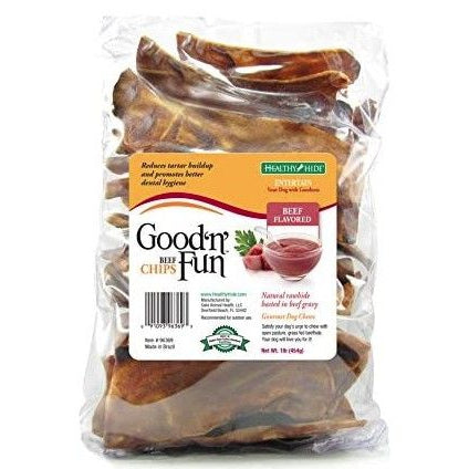 Healthy Hide Good 'n' Fun Basted Chew Chips Beef Flavor-Dog-Healthy Hide-1 lb-