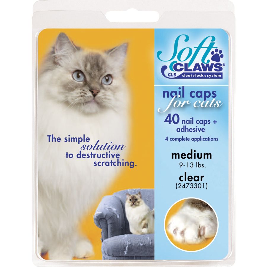 Soft Claws Nail Caps for Cats Clear-Cat-Soft Claws-Medium-