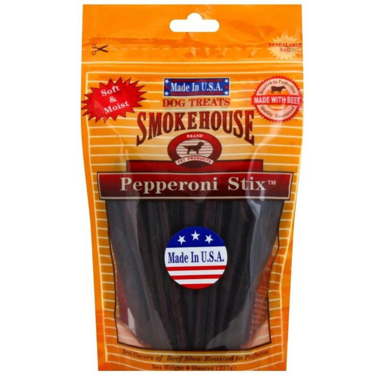 Smokehouse Pepperoni Stix Dog Treats 8"-Dog-Smokehouse-8 oz-