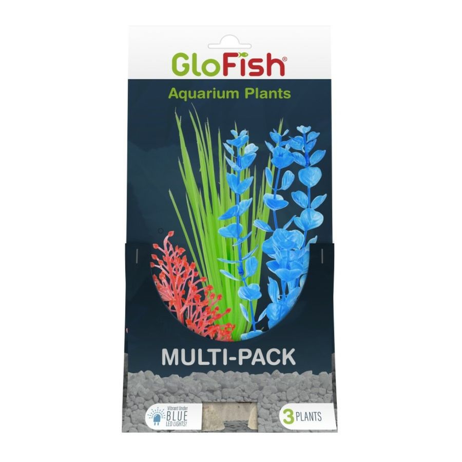 Tetra GloFish Aquarium Plant Multi-Pack Orange, Green, and Blue-Fish-Tetra-3 count-