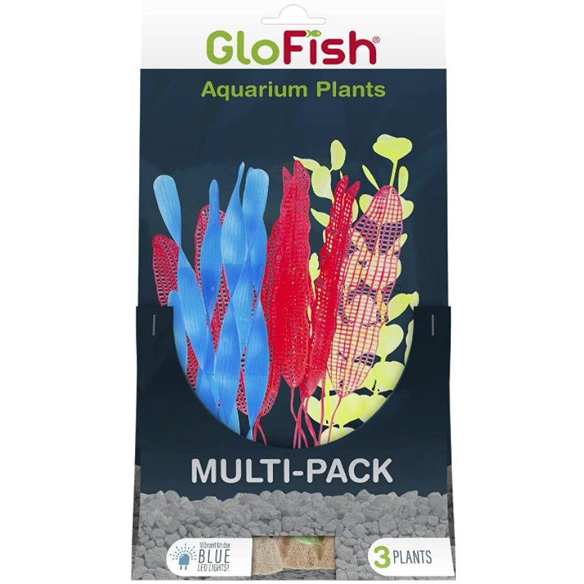 Tetra GloFish Aquarium Plant Multi-Pack Yellow, Blue, and Orange-Fish-Tetra-3 count-