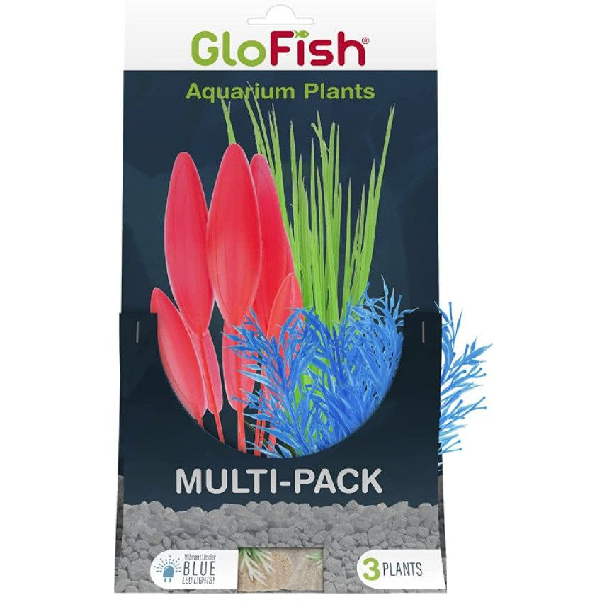 Tetra GloFish Aquarium Plant Multi-Pack Green, Blue, and Orange-Fish-Tetra-3 count-