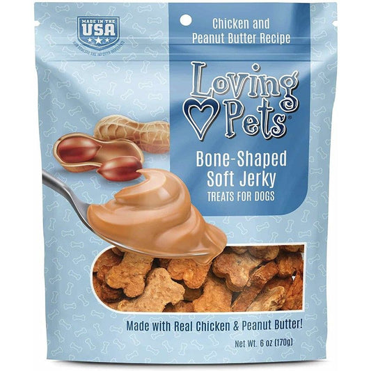 Loving Pets Bone-Shaped Soft Jerky Treats Peanut Butter-Dog-Loving Pets-6 oz-