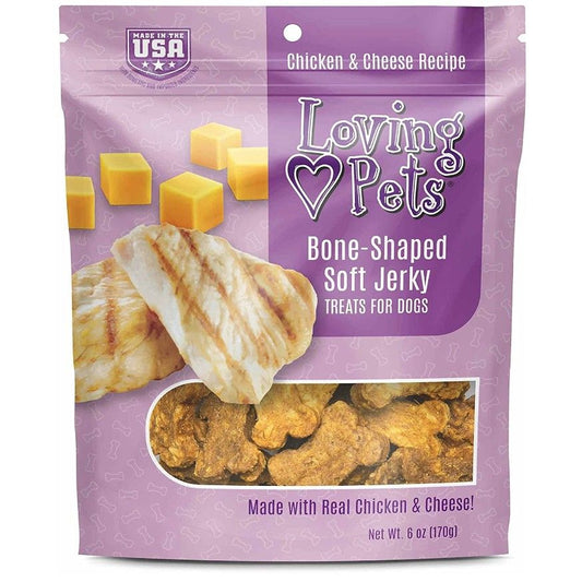 Loving Pets Bone-Shaped Soft Jerky Treats Cheese-Dog-Loving Pets-6 oz-