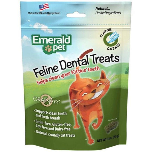 Emerald Pet Feline Dental Treats Catnip Flavor-Cat-Emerald Pet-3 oz-