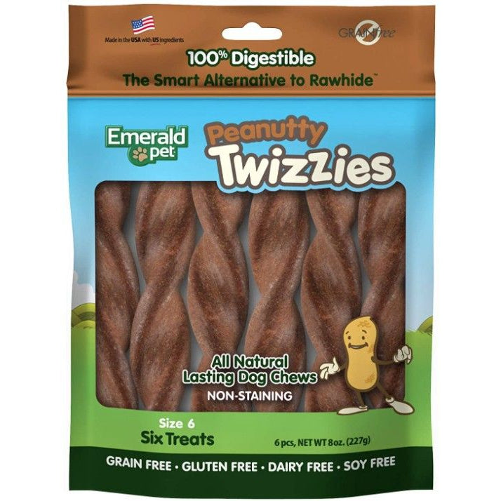 Emerald Pet Peanutty Twizzies Natural Dog Chews-Dog-Emerald Pet-6 count-