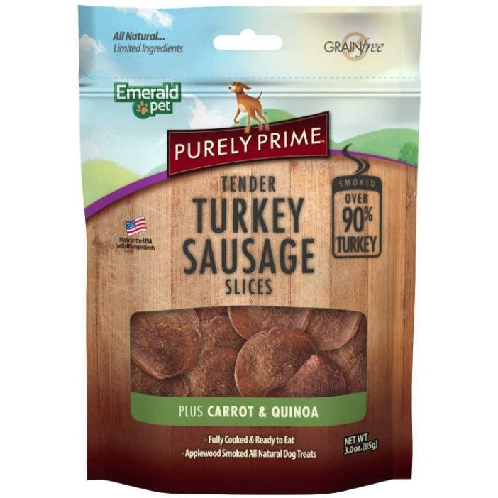 Emerald Pet Purely Prime Tender Turkey Sausage Slices Carrot and Quinoa Recipe-Cat-Emerald Pet-3 oz-