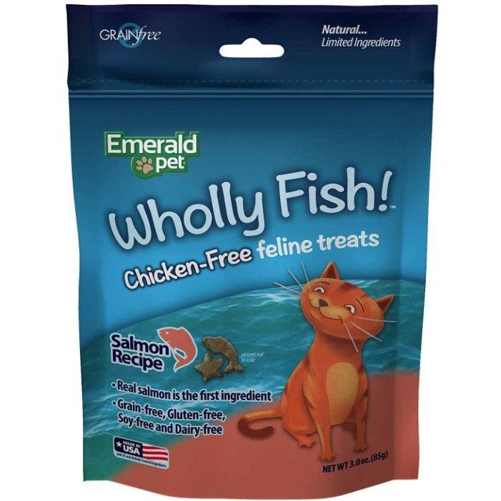 Emerald Pet Wholly Fish! Cat Treats Salmon Recipe-Cat-Emerald Pet-3 oz-