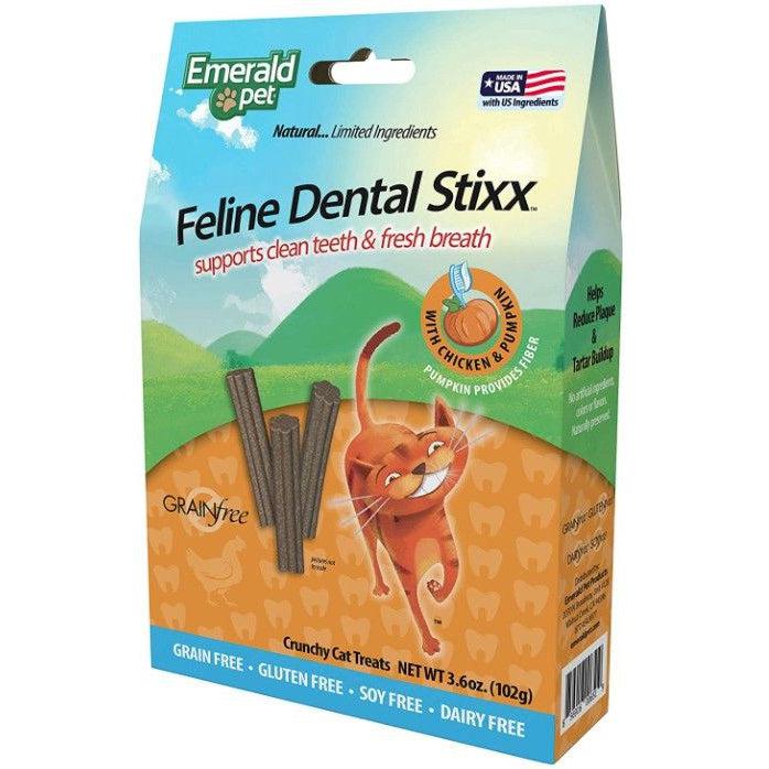 Emerald Pet Feline Dental Stixx Chicken and Pumpkin Recipe-Cat-Emerald Pet-3.6 oz-