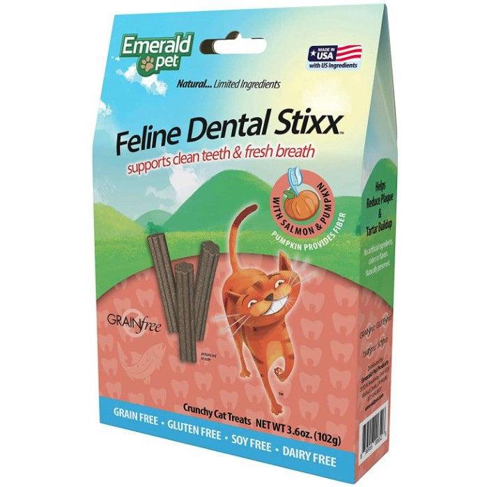 Emerald Pet Feline Dental Stixx Salmon and Pumpkin Recipe-Cat-Emerald Pet-3.6 oz-