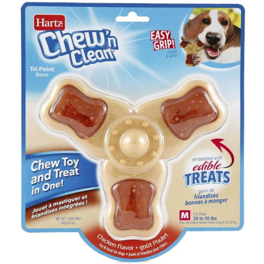 Hartz Chew n Clean Tri-Point Chicken Flavored Dog Chew Medium-Animals & Pet Supplies-BimBimPet-