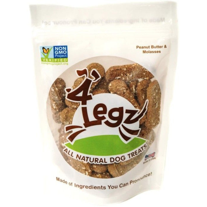 4Legz Kitty Roca Crunchy Dog Cookies Peanut Butter and Molasses-Dog-4Legz-8 oz-