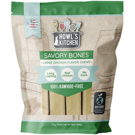 Howls Kitchen Savory Bones Chicken Flavored Chews Large-Dog-Howl's Kitchen-14 oz-