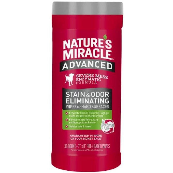 Pioneer Pet Nature's Miracle Advanced Stain and Odor Eliminating Wipes for Hard Surfaces-Dog-Pioneer Pet-30 count-