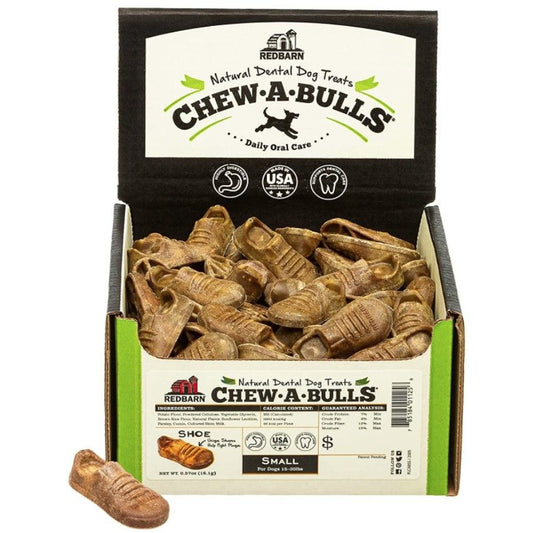 Redbarn Pet Products Chew-A-Bulls Shoe Dental Dog Treats Small-Dog-Redbarn-75 count-