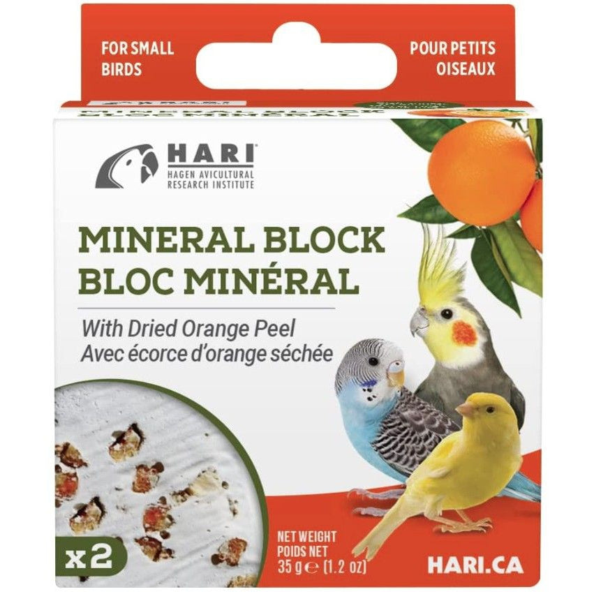 HARI Orange Peel Mineral Block for Small Birds-Bird-Hari-1.2 oz-