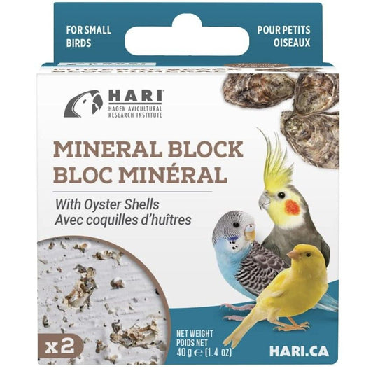 HARI Oyster Shell Mineral Block for Small Birds-Bird-Hari-1.4 oz-