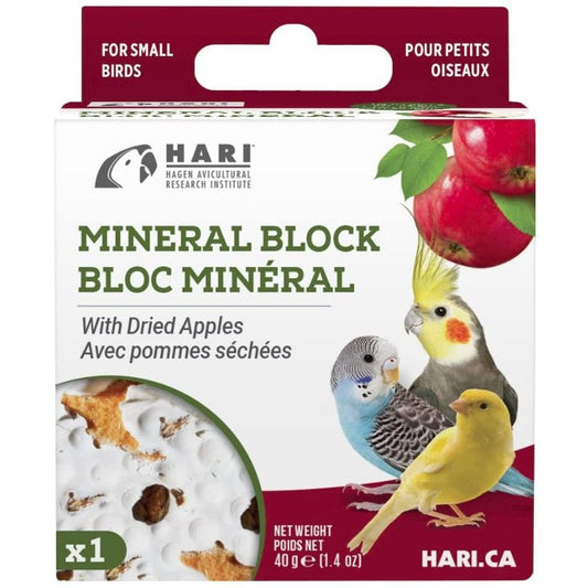 HARI Dried Apple Mineral Block for Small Birds-Bird-Hari-1.4 oz-