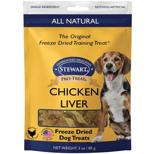 Stewart Freeze Dried Chicken Liver Treats Resealable Pouch-Dog-Stewart-3 oz-