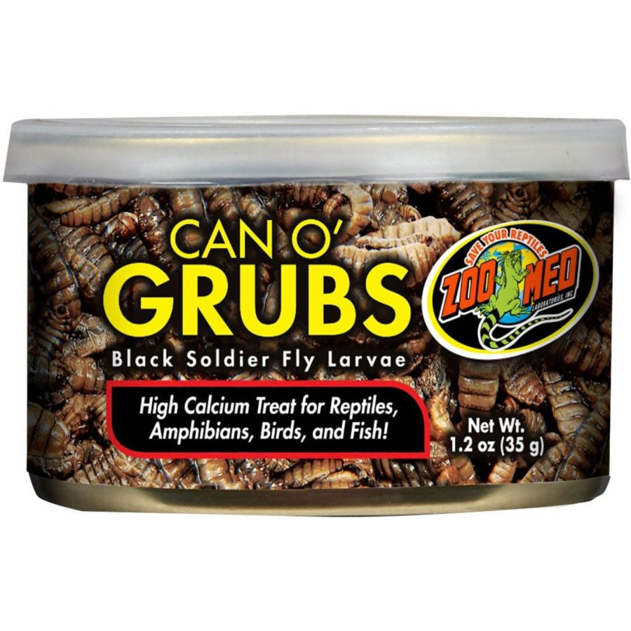 Zoo Med Can O Grubs Black Soldier Fly Larvae High Calcium Treat-Reptile-Zoo Med-1.2 oz-