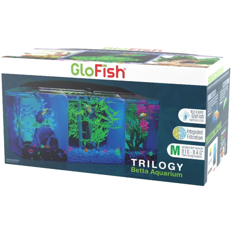 GloFish Trilogy Beta Aquarium Kit with Hood and LED Light-Fish-GloFish-3 gallon-