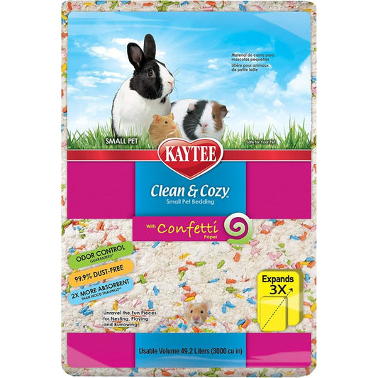 Kaytee Clean and Cozy with Confetti Paper Small Pet Bedding with Odor Control-Small Pet-Kaytee-49.2 liter-