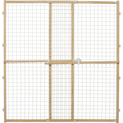 MidWest Wire Mesh Wood Presuure Mount Pet Safety Gate-Dog-Mid West-44" tall - 1 count-