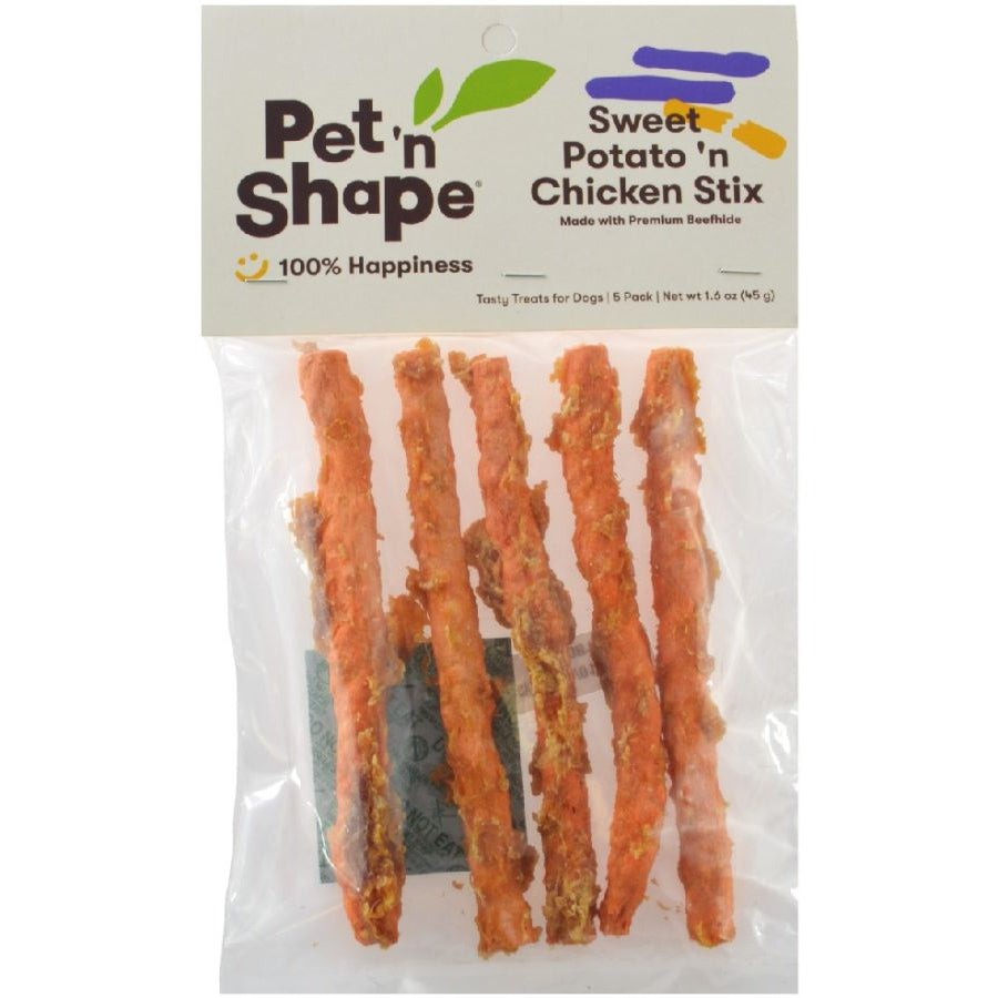 Pet n Shape Sweet Potato n Chicken Stix Made with Beefhide Dog Treat-Dog-Pet 'n Shape-1.6 oz-