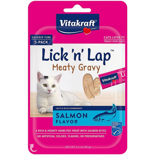 Vitakraft Lick n Lap Meaty Gravy Salmon Flavor Cat Treat-Cat-Vitakraft-2.8 oz-