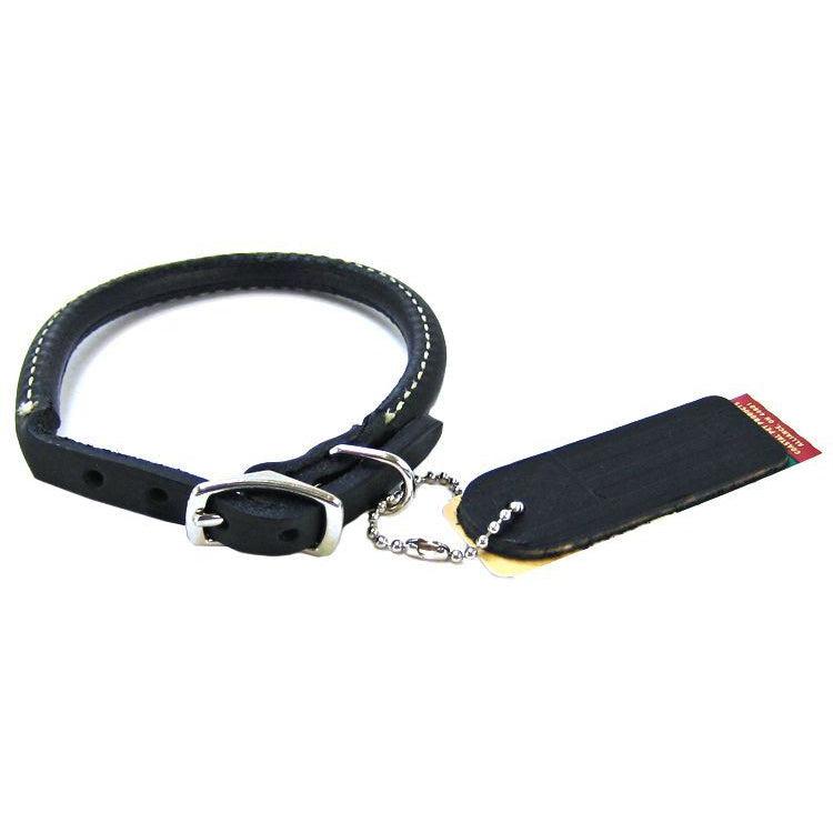 Circle T Pet Leather Round Collar - Black-Dog-Circle T Leather-12" Neck-