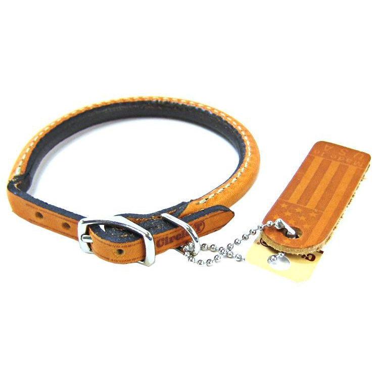 Circle T Leather Round Collar - Tan-Dog-Circle T Leather-12" Neck-