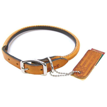 Circle T Leather Round Collar - Tan-Dog-Circle T Leather-16" Neck-