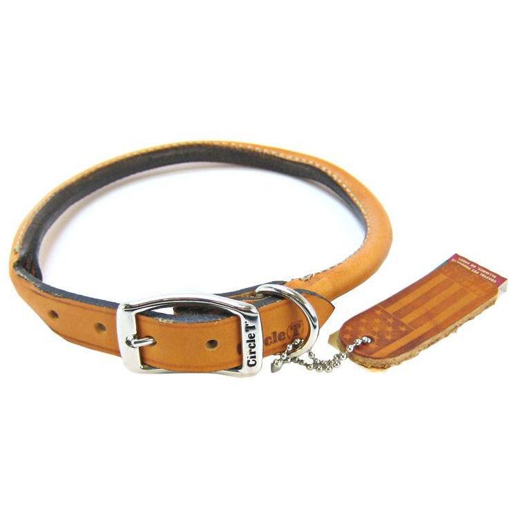 Circle T Leather Round Collar - Tan-Dog-Circle T Leather-18" Neck-