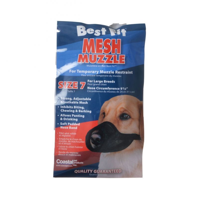 Nylon Fabridog Best Fit Muzzle-Dog-Coastal Pet-Size 7 (Dogs 80-100 lbs)-