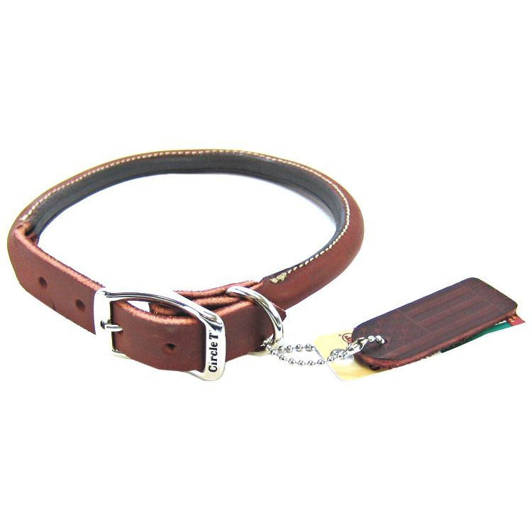 Circle T Latigo Leather Round Collar-Dog-Circle T Leather-18" Long x 3/4" Wide-