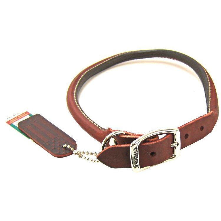 Circle T Latigo Leather Round Collar-Dog-Circle T Leather-20" Long x 3/4" Wide-