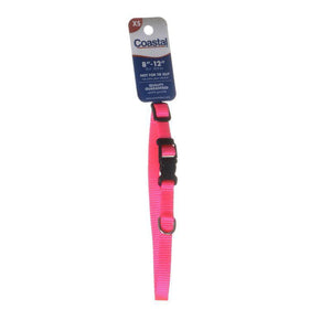 Tuff Collar Nylon Adjustable Collar - Neon Pink-Dog-Tuff Collar-8"-12" Long x 3/8" Wide-