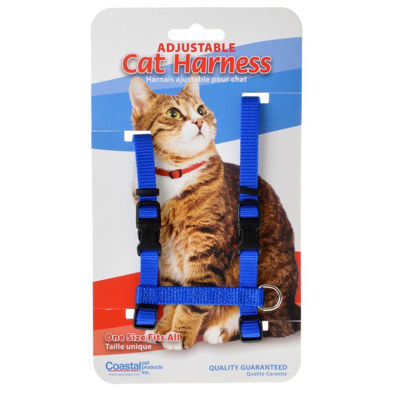 Tuff Collar Nylon Adjustable Cat Harness - Blue-Cat-Tuff Collar-Girth Size 10"-18"-