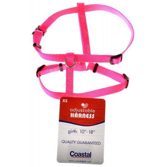 Tuff Collar Nylon Adjustable Dog Harness - Neon Pink-Animals & Pet Supplies-BimBimPet-