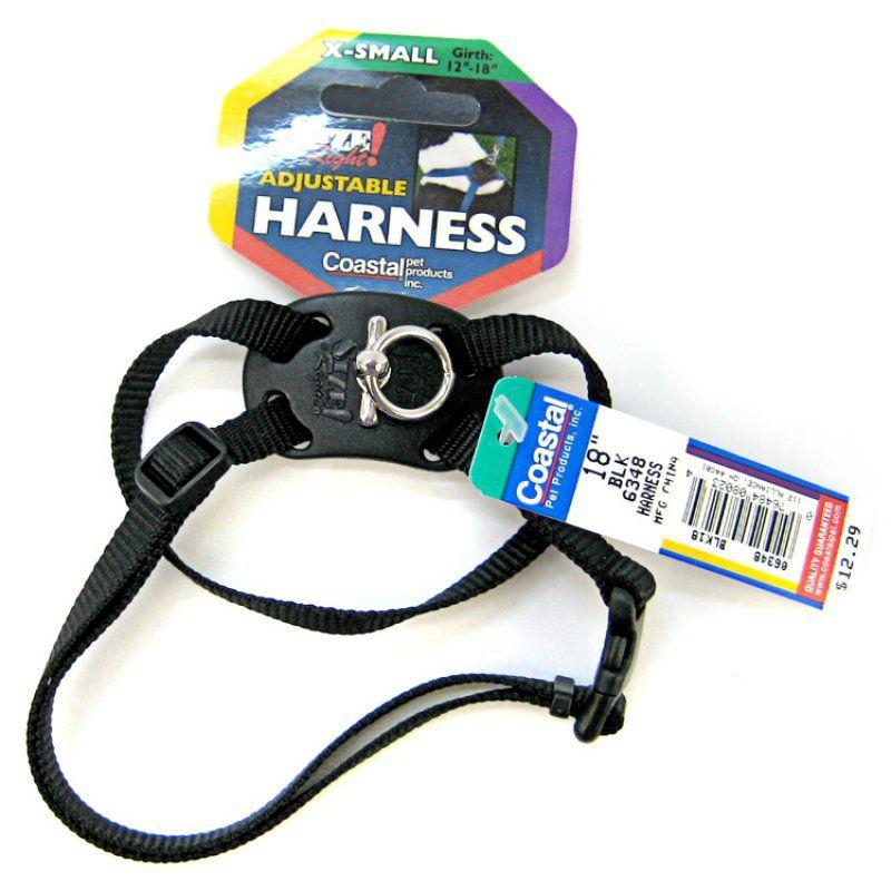 Coastal Pet Size Right Adjustable Nylon Harness - Black-Dog-Coastal Pet-X-Small (Girth Size 10"-18")-