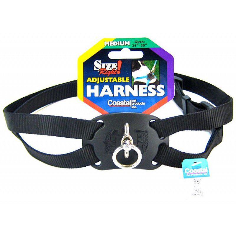 Coastal Pet Size Right Nylon Adjustable Harness - Black-Dog-Coastal Pet-Medium (Girth Size 24"-30")-
