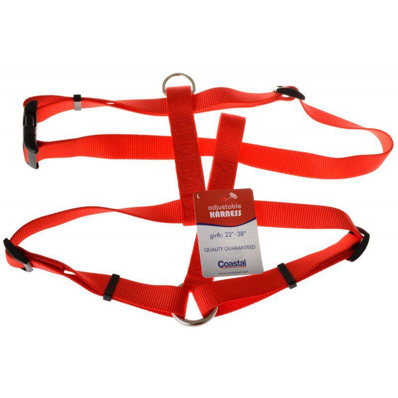 Tuff Collar Nylon Adjustable Harness - Red-Dog-Tuff Collar-Large (Girth Size 22"-38")-