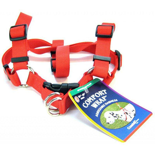 Tuff Collar Comfort Wrap Nylon Adjustable Harness - Red-Dog-Tuff Collar-Large (Girth Size 26"-40")-