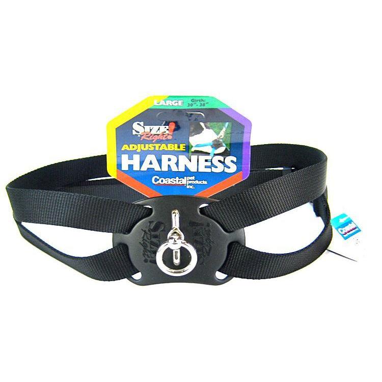 Coastal Pet Size Right Nylon Adjustable Harness - Black-Dog-Coastal Pet-Large (Girth Size 28"-36")-