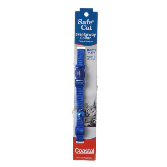 Coastal Pet Safe Cat Nylon Adjustable Breakaway Collar - Blue-Cat-Coastal Pet-8"-12" Neck-