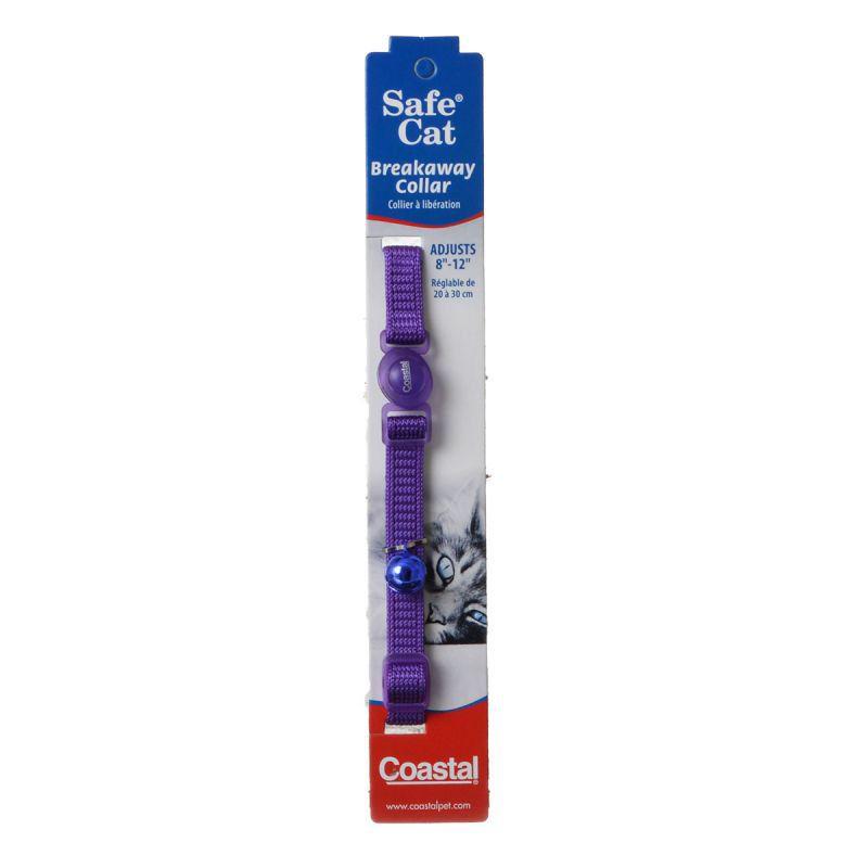 Coastal Pet Safe Cat Nylon Adjustable Breakaway Collar - Purple-Cat-Coastal Pet-8"-12" Neck-