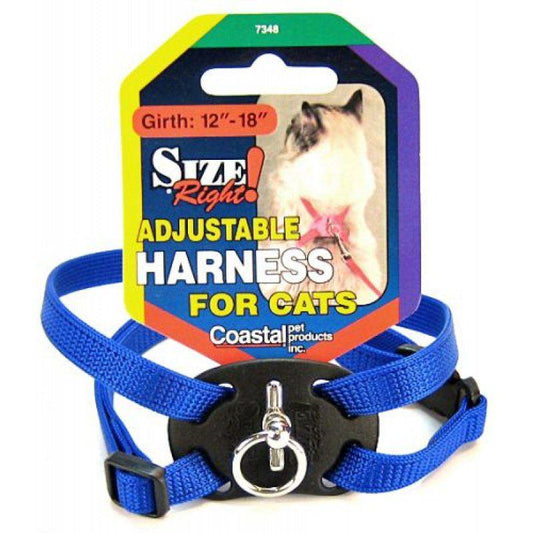 Coastal Pet Size Right Nylon Adjustable Cat Harness - Blue-Cat-Coastal Pet-Girth Size 12"-18"-