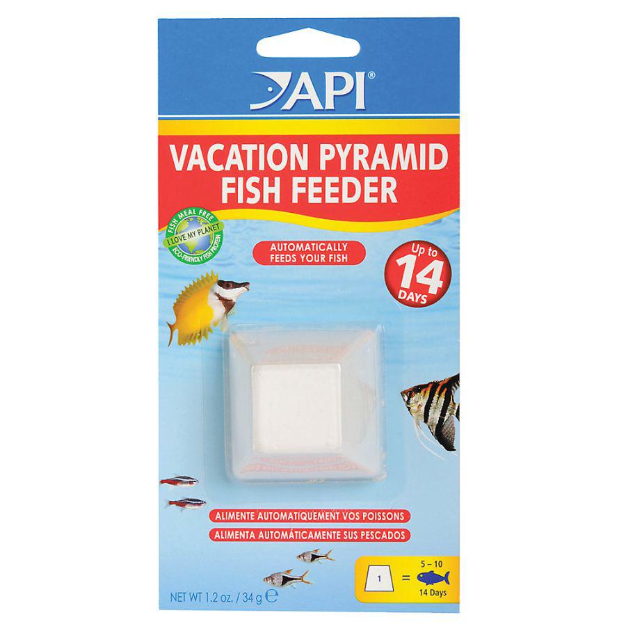 API 14 Day Vacation Pyramid Fish Feeder-Fish-API-Feeds up to 15-20 fish in a 10 gallon tank for 7 to 8 days-