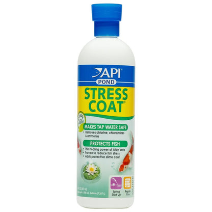 PondCare Stress Coat Plus Fish & Tap Water Conditioner for Ponds-Fish-Pond Care-16 oz (Treats 1,920 Gallons)-