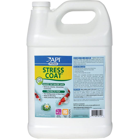 PondCare Stress Coat Plus Fish & Tap Water Conditioner for Ponds-Fish-Pond Care-1 Gallon (Treats 15,360 Gallons)-